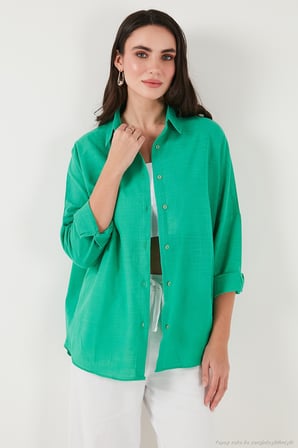 SD Luxury Pamuk Karışımlı Oversize Fit Uzun Kollu 2'li Paket Gömlek Bayan GÖMLEK 6781001S2