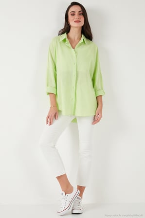SD Luxury Pamuk Karışımlı Oversize Fit Uzun Kollu 2'li Paket Gömlek Bayan GÖMLEK 6781001S2