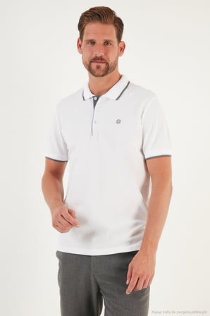 Buratti Pamuklu Slim Fit Şerit Detaylı Düğmeli Polo Yaka 3'lü Paket T Shirt Erkek T SHİRT 5902118S3
