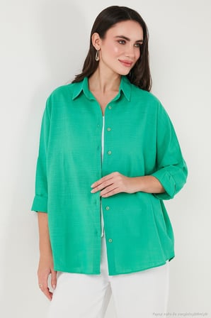 Lela Streç Pamuklu Oversize Fit 2' li Paket Gömlek-Atlet Set Bayan GÖMLEK-ATLET SET 67810014979S2