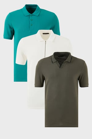 Buratti Pamuklu Regular Fit 3'lü Paket Polo Yaka T Shirt Erkek POLO YAKA T SHİRT 59029641527S3