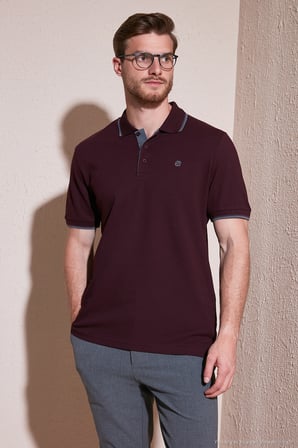 Buratti Pamuklu Slim Fit Şerit Detaylı Düğmeli Polo Yaka 3'lü Paket T Shirt Erkek T SHİRT 5902118S3