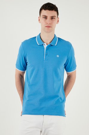 Buratti Pamuklu Regular Fit Şerit Detaylı Düğmeli Polo Yaka 3'lü Paket T Shirt Erkek T SHİRT 5902118S3 AquaMavi-Koyu Mavi-Siyah Beyaz