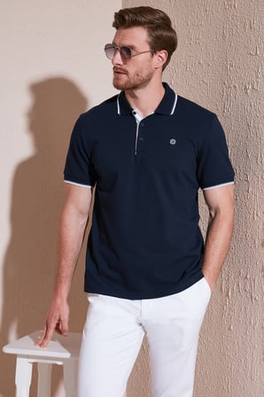 Buratti Pamuklu Slim Fit Şerit Detaylı Düğmeli Polo Yaka 5'li Paket T Shirt Erkek T SHİRT 5902118S5