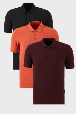 Buratti Pamuklu Regular Fit Düğmeli Polo Yaka 3'lü Paket T Shirt Erkek T SHİRT 5902127S3