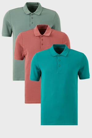 Buratti Pamuklu Regular Fit Düğmeli Polo Yaka 3'lü Paket T Shirt Erkek T SHİRT 5902127S3