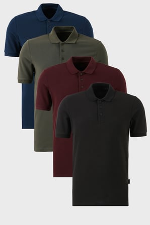 Buratti Pamuklu Regular Fit Düğmeli Polo Yaka 4'lü Paket T Shirt Erkek T SHİRT 5902127S4