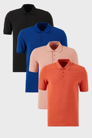 Buratti Pamuklu Regular Fit Düğmeli Polo Yaka 4'lü Paket T Shirt Erkek T SHİRT 5902127S4