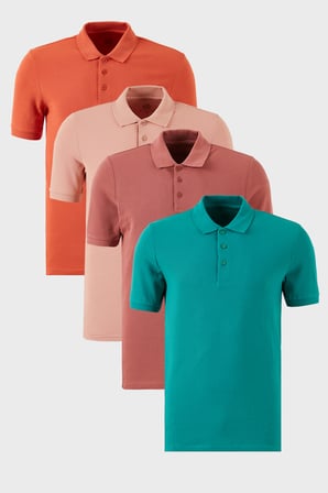 Buratti Pamuklu Regular Fit Düğmeli Polo Yaka 4'lü Paket T Shirt Erkek T SHİRT 5902127S4