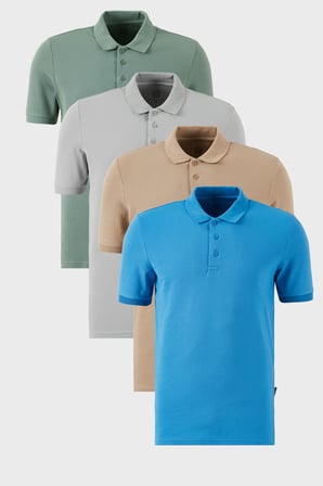 Buratti Pamuklu Regular Fit Düğmeli Polo Yaka 4'lü Paket T Shirt Erkek T SHİRT 5902127S4