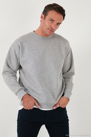 Buratti Regular Fit Bisiklet Yaka Şardonlu 2'li Paket Sweat Erkek SWEAT 5905255S2