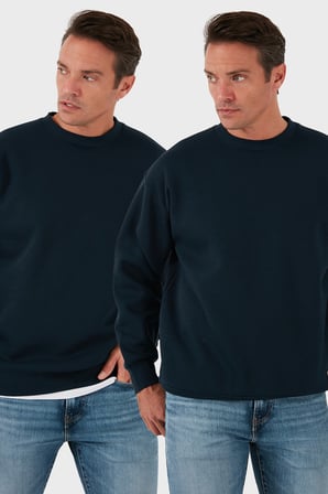 Buratti Regular Fit Bisiklet Yaka Şardonlu 2'li Paket Sweat Erkek SWEAT 5905255S2