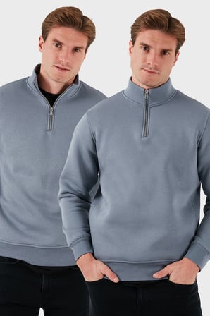 Buratti Pamuklu Regular Fit Dik Yaka 2'li Paket Sweat Erkek SWEAT 59052592S2