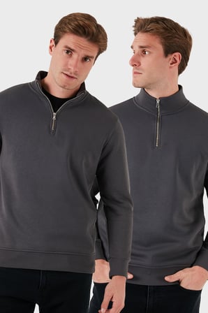 Buratti Pamuklu Regular Fit Dik Yaka Şardonlu 2'li Paket Sweat Erkek SWEAT 59052592S2