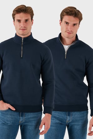 Buratti Pamuklu Regular Fit Dik Yaka 2'li Paket Sweat Erkek SWEAT 59052592S2