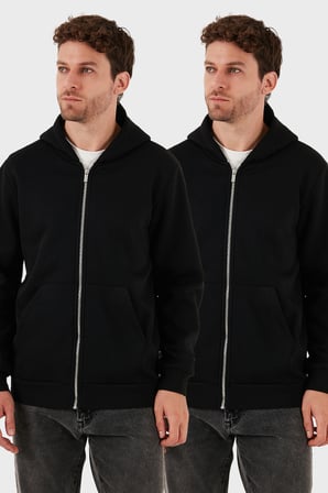 Buratti Regular Fit Kapüşonlu Kışlık 2'li Paket Sweat Erkek SWEAT 5905340S2