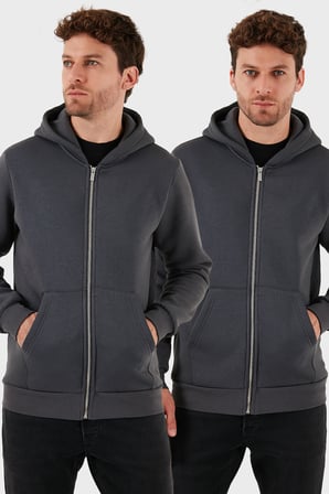 Buratti Regular Fit Kapüşonlu Kışlık 2'li Paket Sweat Erkek SWEAT 5905340S2