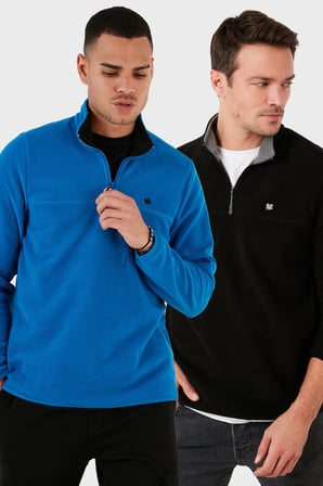 Buratti Slim Fit Anti-Pilling Tüylenme Yapmayan Şardonlu Soğuk Geçirmez  2'li Paket Polar Erkek POLAR 5906001S2