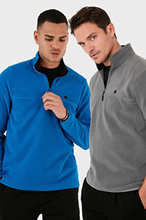 Buratti Slim Fit Anti-Pilling Tüylenme Yapmayan Bato Yaka Şardonlu 2'li Paket Polar Erkek POLAR 5906001S2