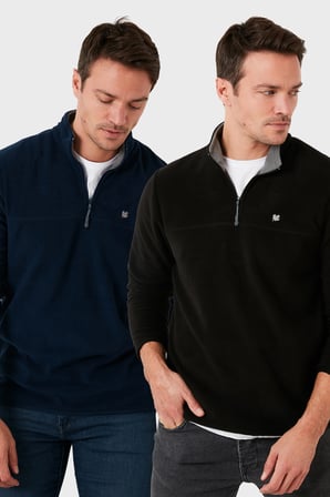 Buratti Slim Fit Anti-Pilling Tüylenme Yapmayan Şardonlu Soğuk Geçirmez  2'li Paket Polar Erkek POLAR 5906001S2