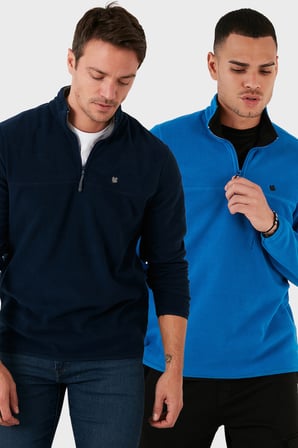 Buratti Slim Fit Anti-Pilling Tüylenme Yapmayan Şardonlu Soğuk Geçirmez  2'li Paket Polar Erkek POLAR 5906001S2