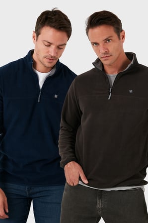 Buratti Slim Fit Anti-Pilling Tüylenme Yapmayan Şardonlu Soğuk Geçirmez  2'li Paket Polar Erkek POLAR 5906001S2