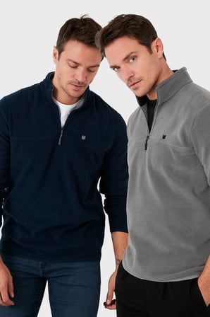 Buratti Slim Fit Anti-Pilling Tüylenme Yapmayan Şardonlu Soğuk Geçirmez  2'li Paket Polar Erkek POLAR 5906001S2