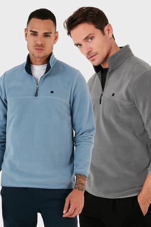 Buratti Slim Fit Anti-Pilling Tüylenme Yapmayan Şardonlu Soğuk Geçirmez  2'li Paket Polar Erkek POLAR 5906001S2