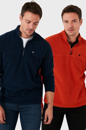 Buratti Slim Fit Anti-Pilling Tüylenme Yapmayan Şardonlu Soğuk Geçirmez  2'li Paket Polar Erkek POLAR 5906001S2