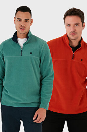 Buratti Slim Fit Anti-Pilling Tüylenme Yapmayan Bato Yaka Şardonlu 2'li Paket Polar Erkek POLAR 5906001S2