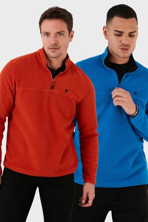 Buratti Slim Fit Anti-Pilling Tüylenme Yapmayan Şardonlu Soğuk Geçirmez  2'li Paket Polar Erkek POLAR 5906001S2