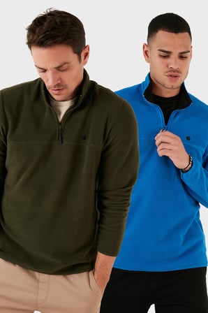 Buratti Slim Fit Anti-Pilling Tüylenme Yapmayan Şardonlu Soğuk Geçirmez  2'li Paket Polar Erkek POLAR 5906001S2