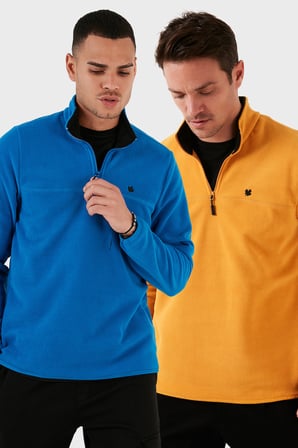 Buratti Slim Fit Anti-Pilling Tüylenme Yapmayan Şardonlu Soğuk Geçirmez  2'li Paket Polar Erkek POLAR 5906001S2