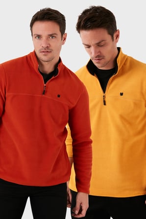 Buratti Slim Fit Anti-Pilling Tüylenme Yapmayan Şardonlu Soğuk Geçirmez  2'li Paket Polar Erkek POLAR 5906001S2