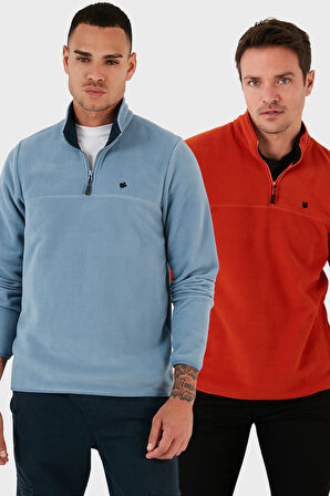 Buratti Slim Fit Anti-Pilling Tüylenme Yapmayan Bato Yaka Şardonlu 2'li Paket Polar Erkek POLAR 5906001S2