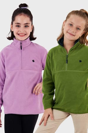 Lela Yumuşak Dokulu Fermuarlı Dik Yaka Şardonlu 2'li Paket Polar Çocuk POLAR 5905002S2