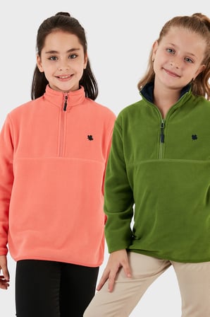 Lela Yumuşak Dokulu Fermuarlı Dik Yaka Şardonlu 2'li Paket Polar Çocuk POLAR 5905002S2