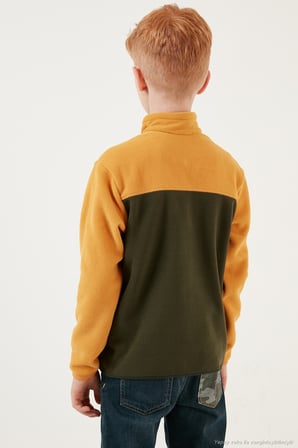 Lela Yumuşak Dokulu Yarım Fermuarlı Renk Bloklu Dik Yaka Unisex Çocuk 2'li Paket Polar POLAR 5905004S2