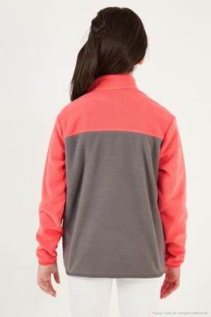 Lela Yumuşak Dokulu Yarım Fermuarlı Renk Bloklu Dik Yaka Unisex Çocuk 2'li Paket Polar POLAR 5905004S2
