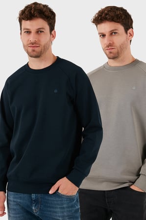 Buratti Streç Pamuklu Relaxed Fit Bisiklet Yaka 2'li Paket Sweat Erkek SWEAT 5901210S2