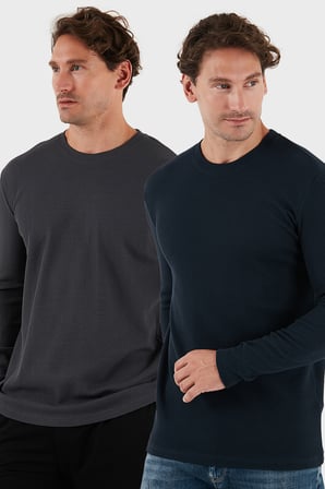 Buratti Pamuklu Bisiklet Yaka Normal Kalıp Basic 2'li Paket Sweat Erkek SWEAT 5905073S2