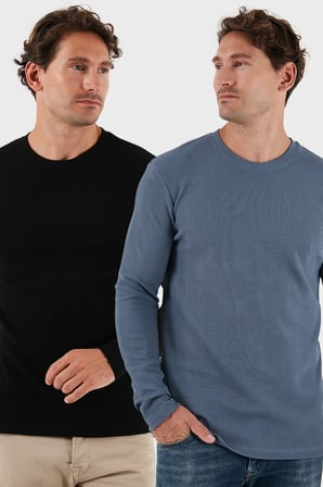 Buratti Pamuklu Bisiklet Yaka Normal Kalıp Basic 2'li Paket Sweat Erkek SWEAT 5905073S2