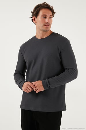 Buratti Pamuklu Bisklet Yaka Normal Kalıp Basic 3'lü Paket Sweat Erkek SWEAT 5905073S3