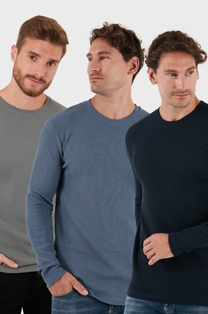 Buratti Pamuklu Bisklet Yaka Normal Kalıp Basic 3'lü Paket Sweat Erkek SWEAT 5905073S3