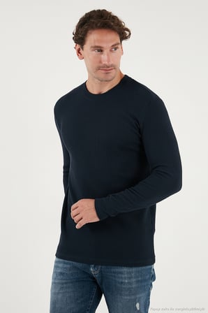 Buratti Pamuklu Bisklet Yaka Normal Kalıp Basic 3'lü Paket Sweat Erkek SWEAT 5905073S3