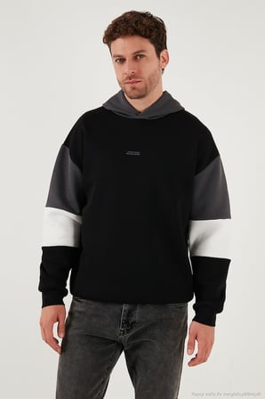 Buratti Pamuklu Relaxed Fit Kapüşonlu İçi Tüylü Yumuşak Şardonlu 2' li Paket Sweat Erkek SWEAT 5905299S2