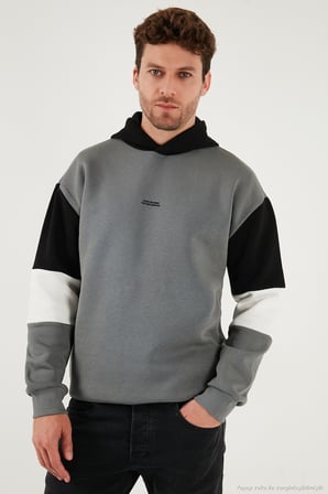 Buratti Pamuklu Relaxed Fit Kapüşonlu İçi Tüylü Yumuşak Şardonlu 2' li Paket Sweat Erkek SWEAT 5905299S2