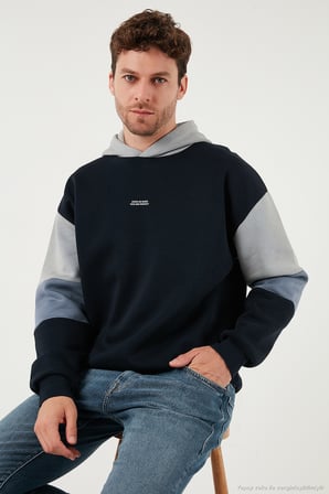 Buratti Pamuklu Relaxed Fit Kapüşonlu İçi Tüylü Yumuşak Şardonlu 2' li Paket Sweat Erkek SWEAT 5905299S2