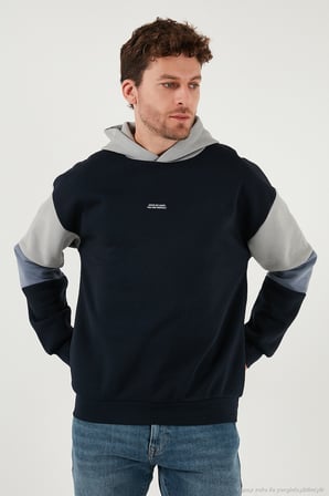 Buratti Pamuklu Relaxed Fit Kapüşonlu İçi Tüylü Yumuşak Şardonlu 2' li Paket Sweat Erkek SWEAT 5905299S2