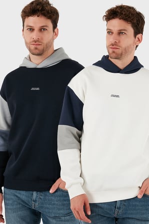 Buratti Pamuklu Relaxed Fit Kapüşonlu İçi Tüylü Yumuşak Şardonlu 2' li Paket Sweat Erkek SWEAT 5905299S2